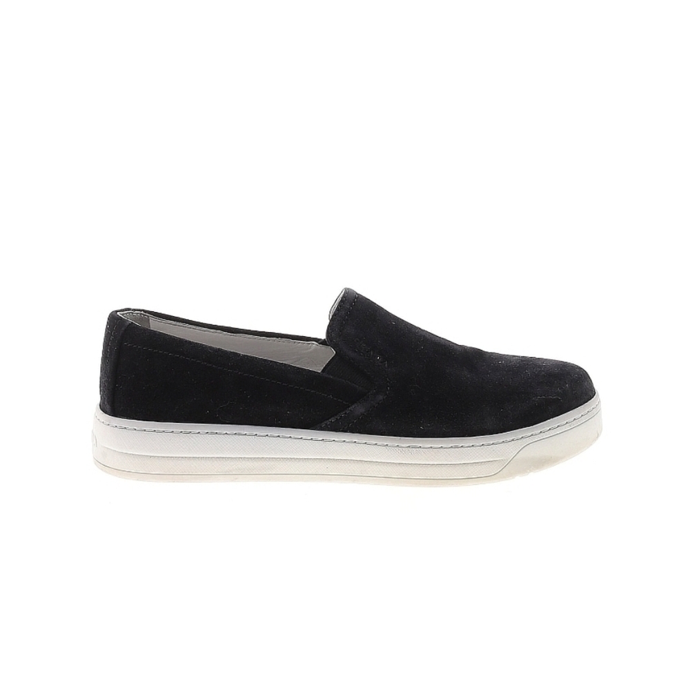 PRADA LINEA ROSA Elegant Black Suede Women's Slip-On Loafers